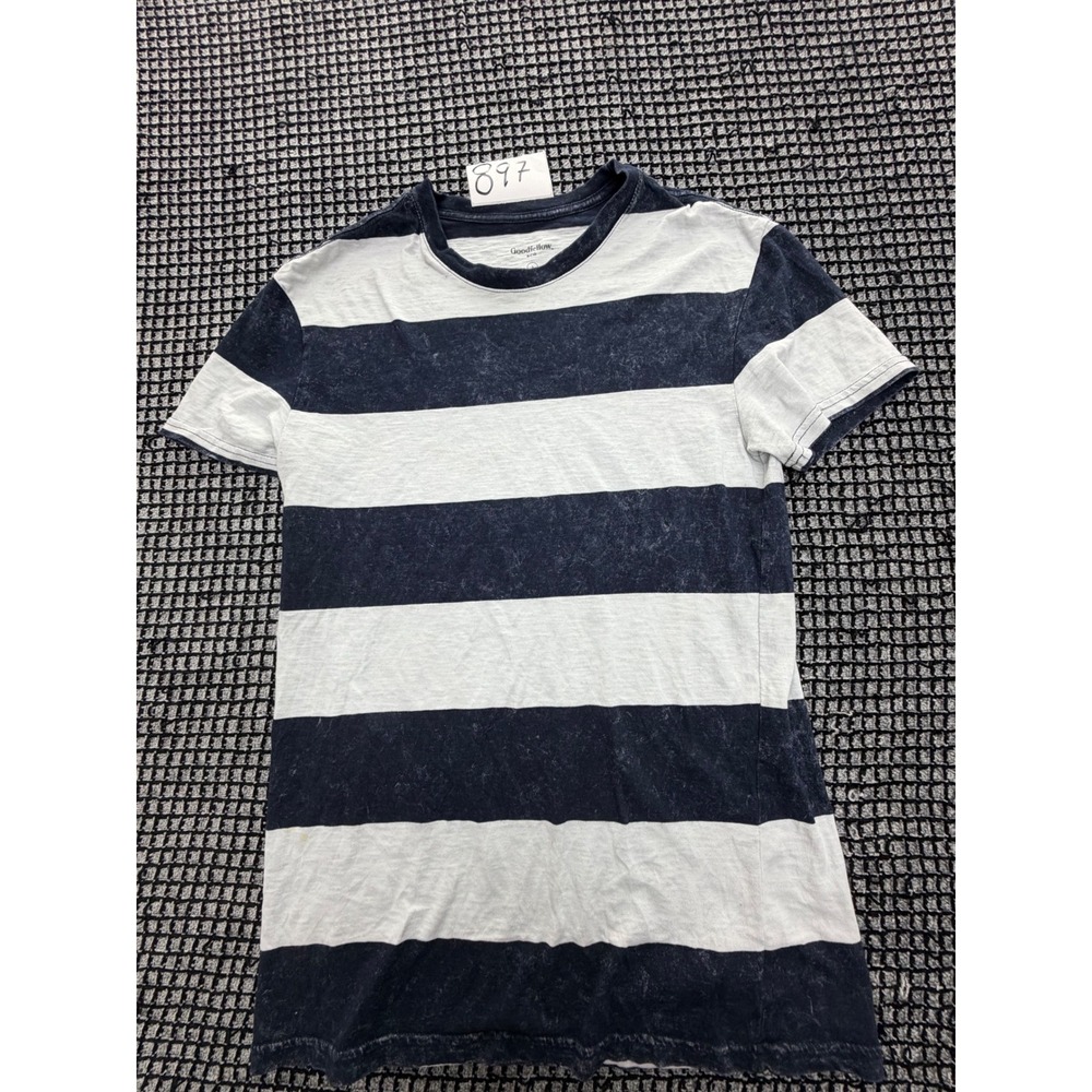 Goodfellow & Co T-Shirt Mens Small Blue White Striped Short Sleeve